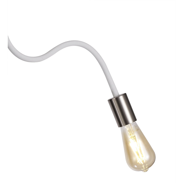 Nelson Lighting NL76519 Gino Flexible Ceiling 2 Light Satin White/Satin Nickel