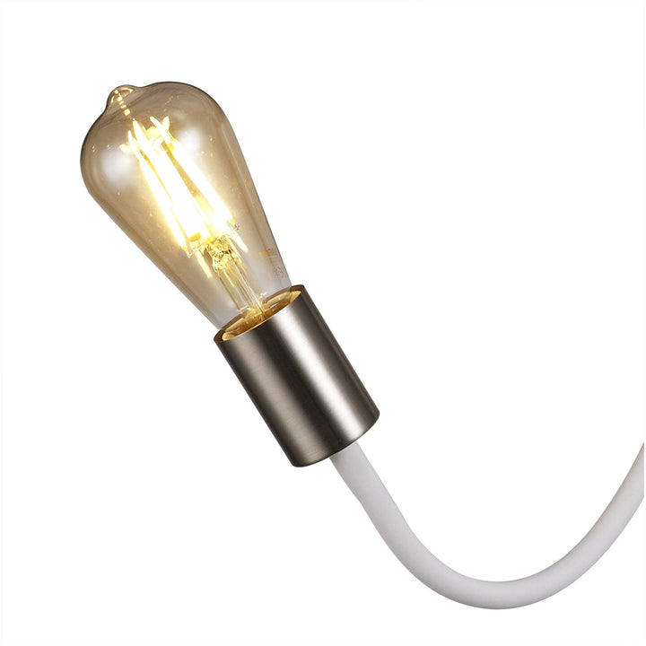 Nelson Lighting NL76529 Gino Flexible Ceiling 3 Light Satin White/Satin Nickel