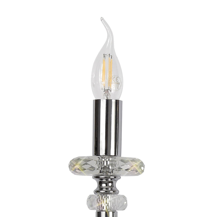 Nelson Lighting NL74189 Glastonbury Wall Lamp 2 Light Polished Chrome/Clear Glass/Crystal