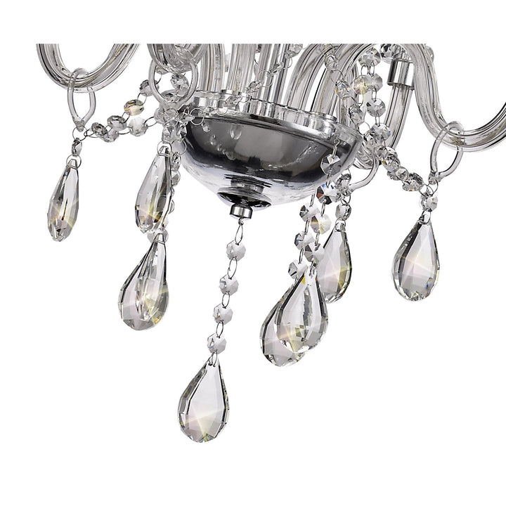Nelson Lighting NL74199 Glastonbury Chandelier Pendant 4 Light Polished Chrome/Clear Glass/Crystal