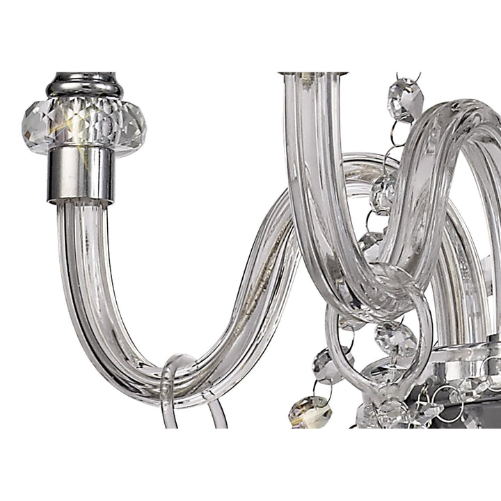 Nelson Lighting NL74199 Glastonbury Chandelier Pendant 4 Light Polished Chrome/Clear Glass/Crystal
