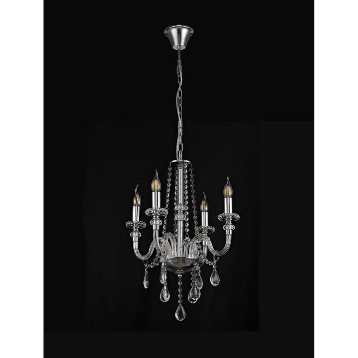 Nelson Lighting NL74199 Glastonbury Chandelier Pendant 4 Light Polished Chrome/Clear Glass/Crystal