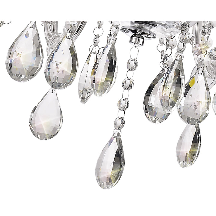 Nelson Lighting NL74209 Glastonbury Chandelier Pendant 6 Light Polished Chrome/Clear Glass/Crystal