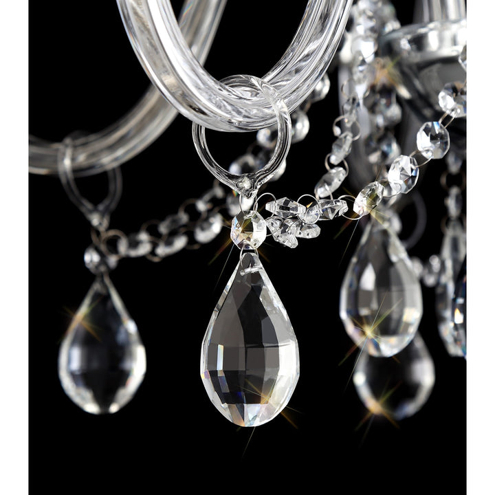 Nelson Lighting NL74209 Glastonbury Chandelier Pendant 6 Light Polished Chrome/Clear Glass/Crystal