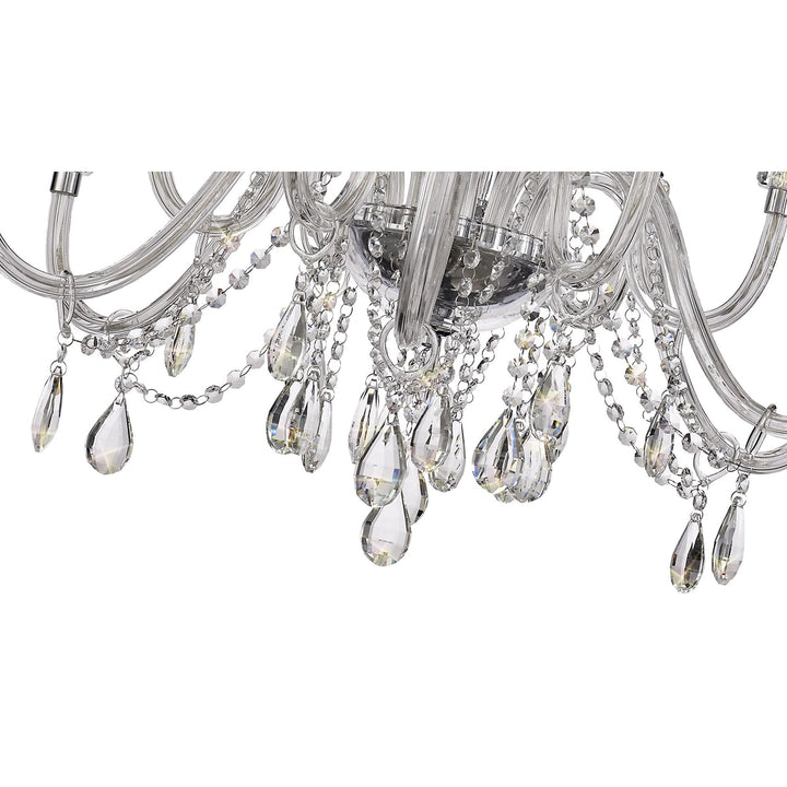 Nelson Lighting NL74229 Glastonbury Chandelier Pendant 12 Light Polished Chrome/Clear Glass/Crystal