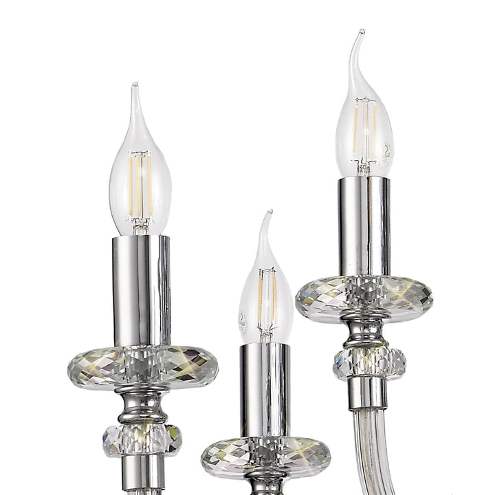 Nelson Lighting NL74229 Glastonbury Chandelier Pendant 12 Light Polished Chrome/Clear Glass/Crystal