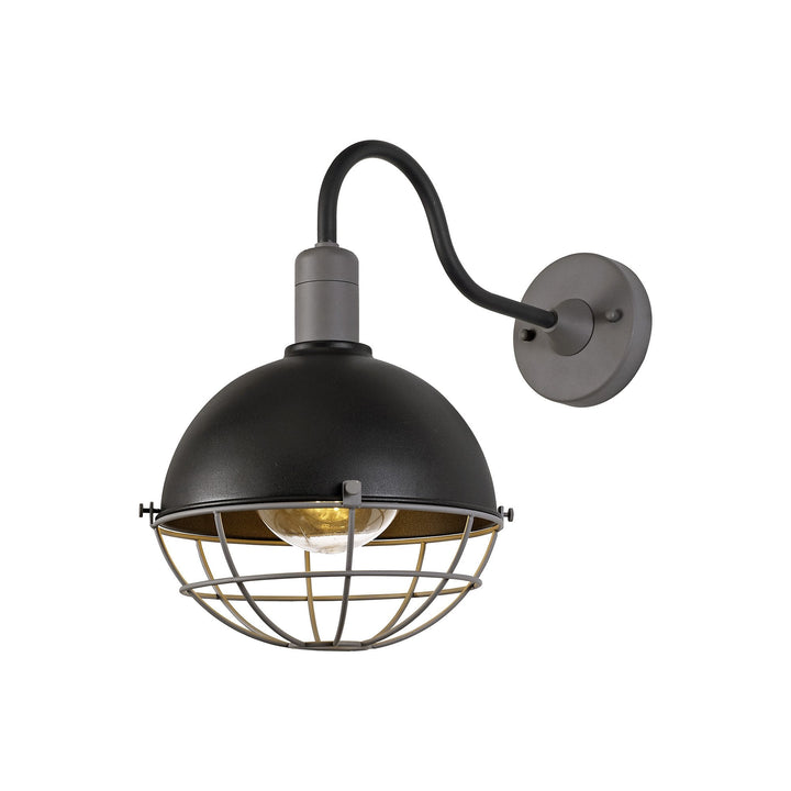 Nelson Lighting NL78499 Grobler Outdoor Wall Lamp 1 Light Matt Black/Grey