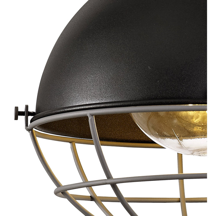 Nelson Lighting NL78499 Grobler Outdoor Wall Lamp 1 Light Matt Black/Grey