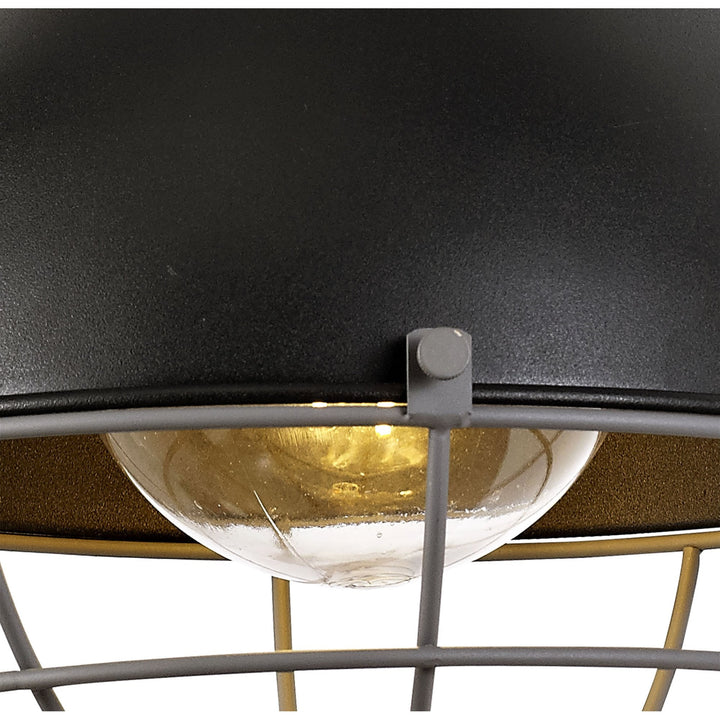 Nelson Lighting NL78499 Grobler Outdoor Wall Lamp 1 Light Matt Black/Grey