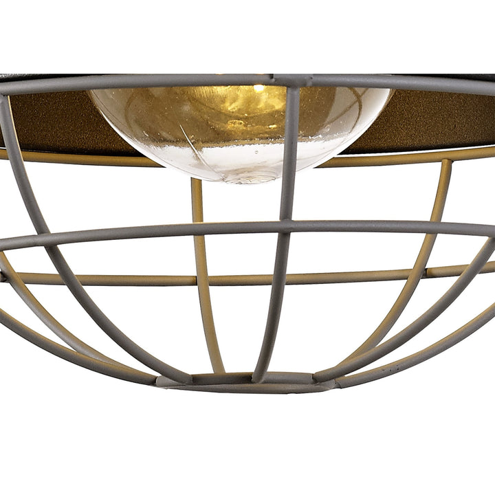 Nelson Lighting NL78499 Grobler Outdoor Wall Lamp 1 Light Matt Black/Grey