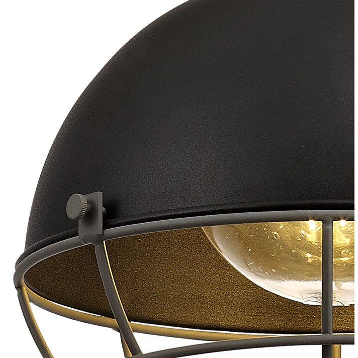 Nelson Lighting NL78509 Grobler Outdoor Pendant 1 Light Matt Black/Grey