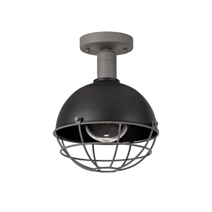 Nelson Lighting NL78519 Grobler Outdoor Ceiling 1 Light Matt Black/Grey