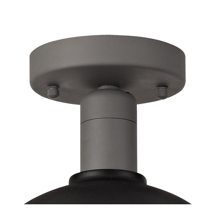 Nelson Lighting NL78519 Grobler Outdoor Ceiling 1 Light Matt Black/Grey