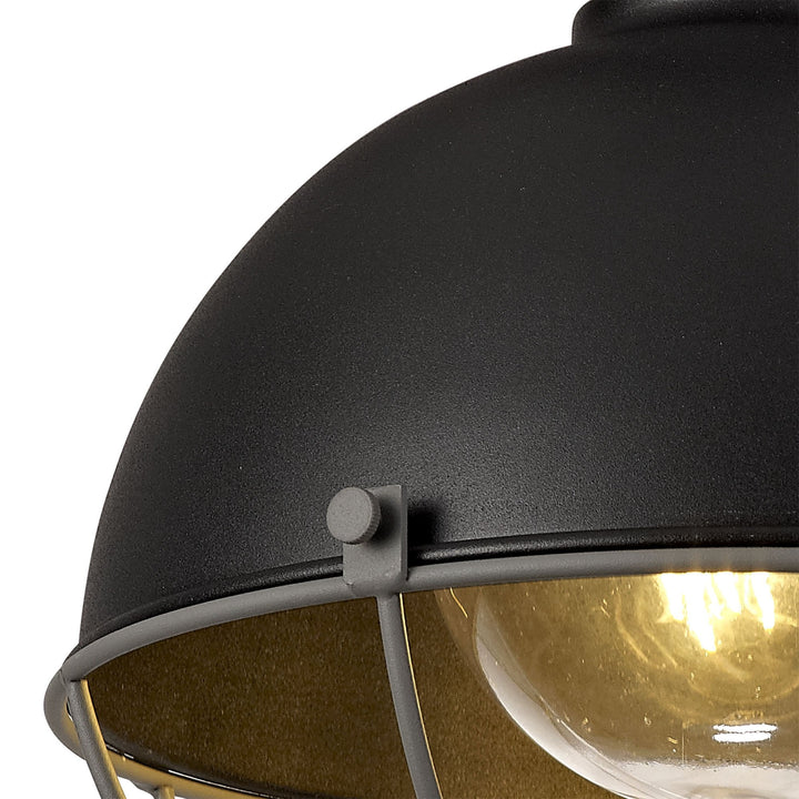 Nelson Lighting NL78519 Grobler Outdoor Ceiling 1 Light Matt Black/Grey