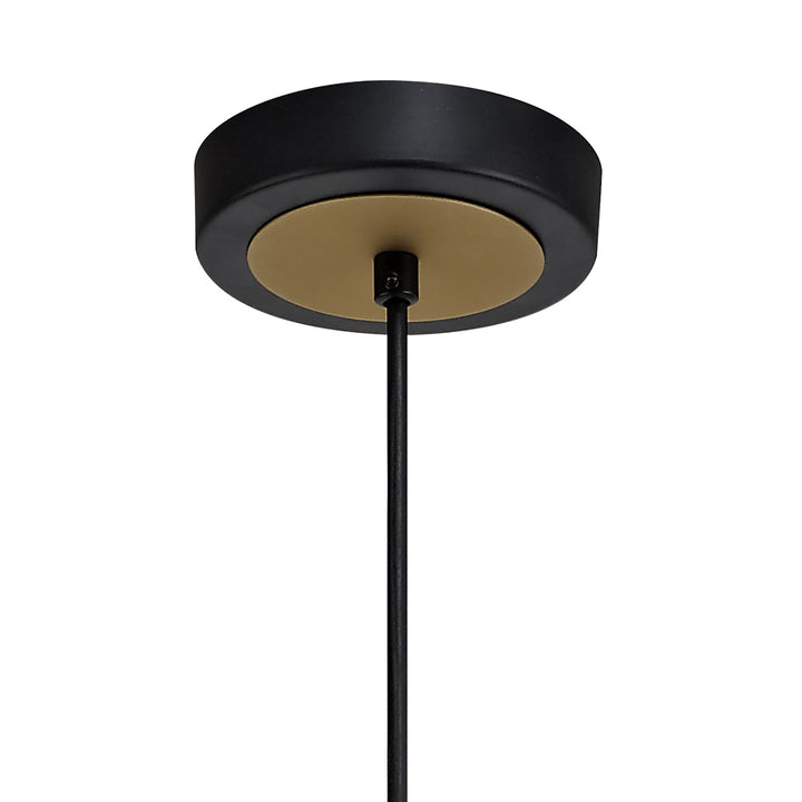 Nelson Lighting NL74109 Hava Single Small Circle Pendant Sand Gold/Matt Black