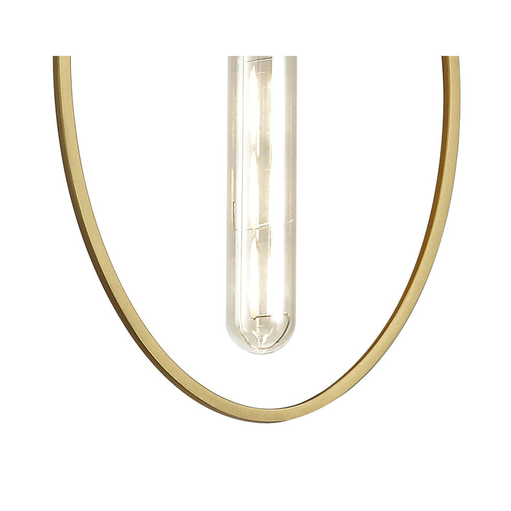 Nelson Lighting NL74109 Hava Single Small Circle Pendant Sand Gold/Matt Black