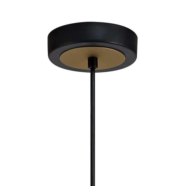 Nelson Lighting NL74119 Hava Single Large Circle Pendant Sand Gold/Matt Black