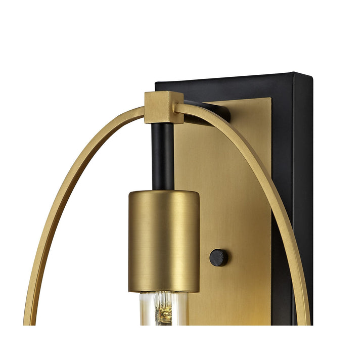 Nelson Lighting NL74129 Hava Wall Lamp 1 Light Sand Gold/Matt Black