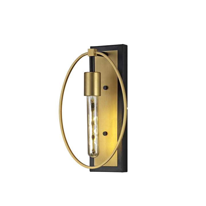 Nelson Lighting NL74129 Hava Wall Lamp 1 Light Sand Gold/Matt Black