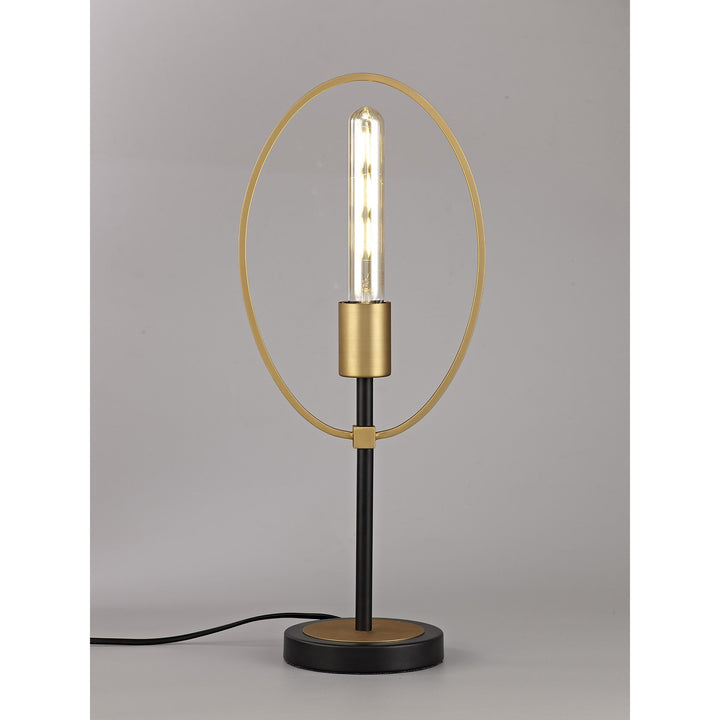 Nelson Lighting NL74139 Hava Table Lamp 1 Light Sand Gold/Matt Black