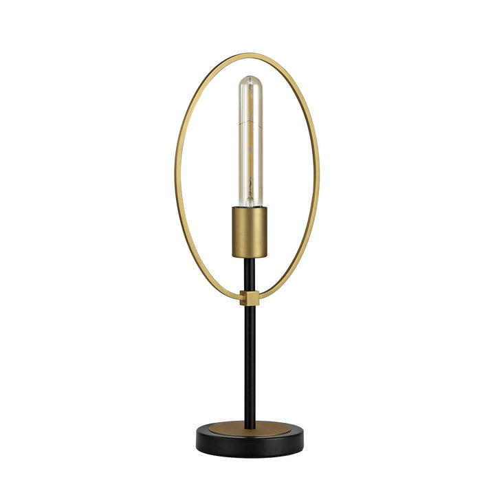 Nelson Lighting NL74139 Hava Table Lamp 1 Light Sand Gold/Matt Black