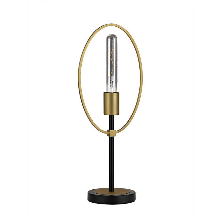 Nelson Lighting NL74139 Hava Table Lamp 1 Light Sand Gold/Matt Black