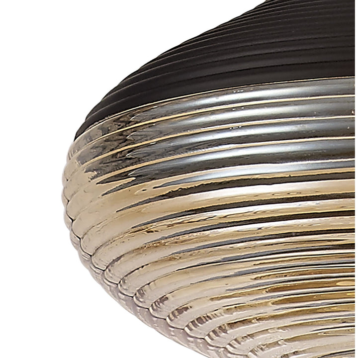 Nelson Lighting NL74059 Hedro Single Vase Pendant 1 Light Black/Amber Glass