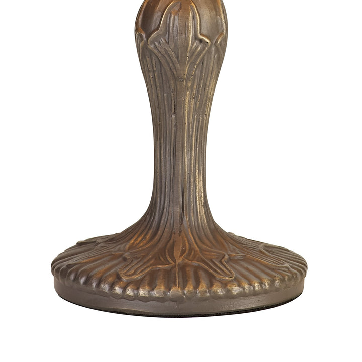 Nelson Lighting NLK00879 Heidi 1 Light Curved Table Lamp With 30cm Tiffany Shade Purple/Pink/Antique Brass