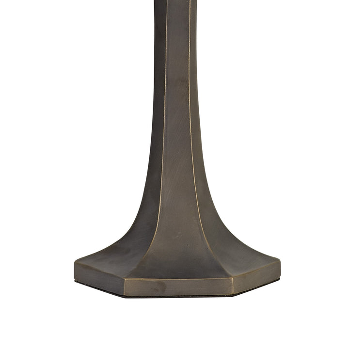 Nelson Lighting NLK00989 Heidi 2 Light Octagonal Table Lamp With 40cm Tiffany Shade Purple/Pink/Antique Brass