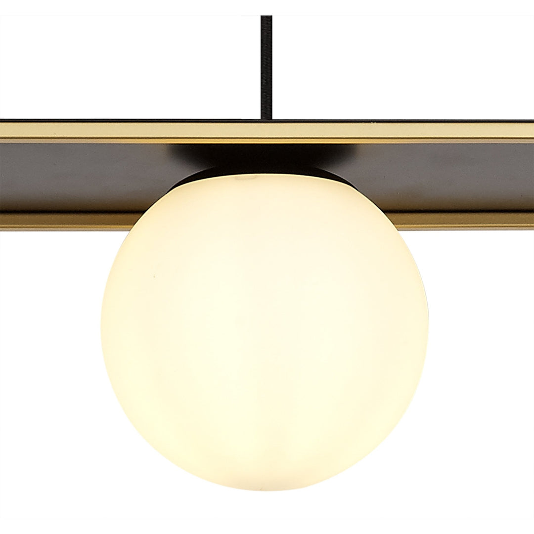 Nelson Lighting NL75649 Helma Linear Pendant 3 Light Adjustable Matt Black/Painted Gold