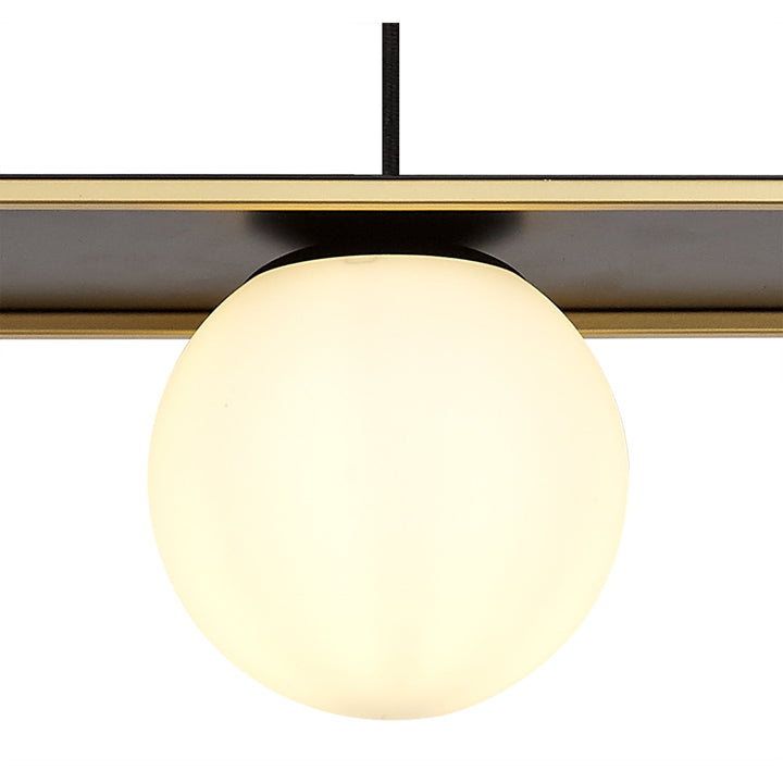 Nelson Lighting NL75649 Helma Linear Pendant 3 Light Adjustable Matt Black/Painted Gold