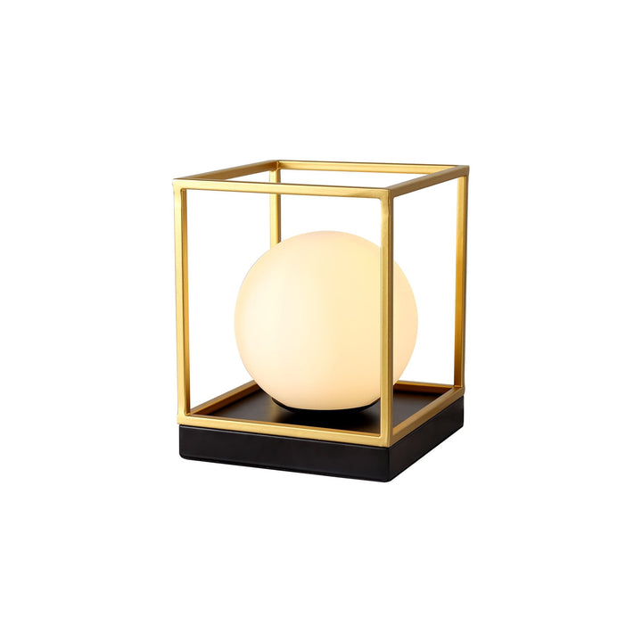 Nelson Lighting NL75669 Helma Table Lamp 1 Light Matt Black/Painted Gold