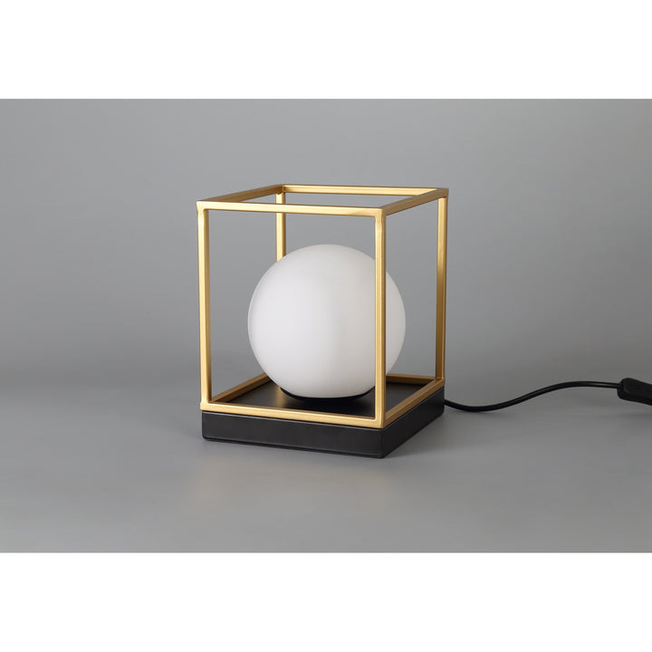 Nelson Lighting NL75669 Helma Table Lamp 1 Light Matt Black/Painted Gold