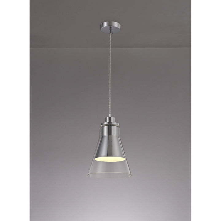 Nelson Lighting NL77719 Hoister Pendant 1 Light Polished Chrome/Clear Glass