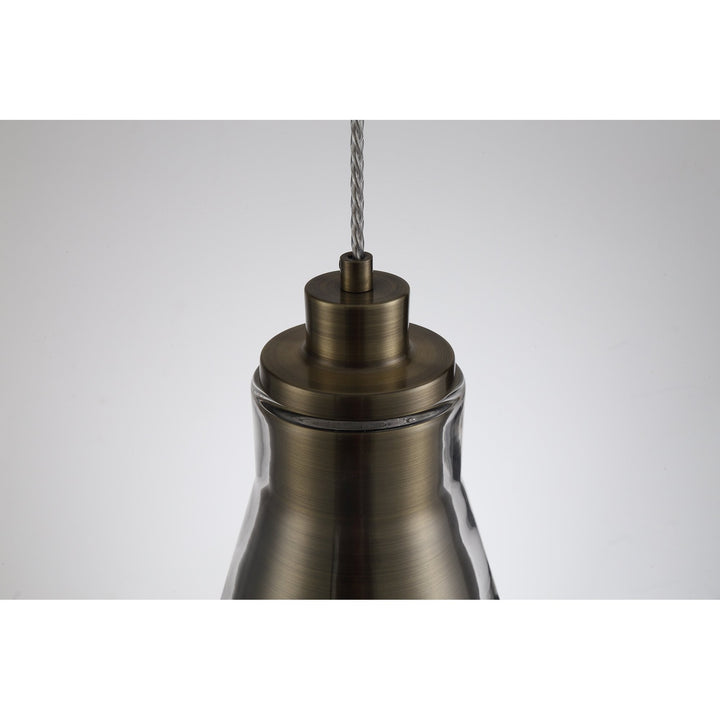 Nelson Lighting NL77739 Hoister Pendant 1 Light Antique Brass/Clear Glass
