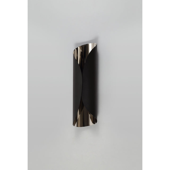 Nelson Lighting NL73719 India Wall Lamp LED Sand Black/Polished Chrome