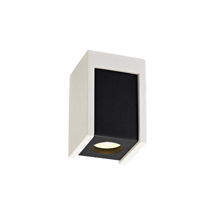 Nelson Lighting NLK01099 Inigo 1 Light Ceiling White Paintable Gypsum With Matt Black Cover