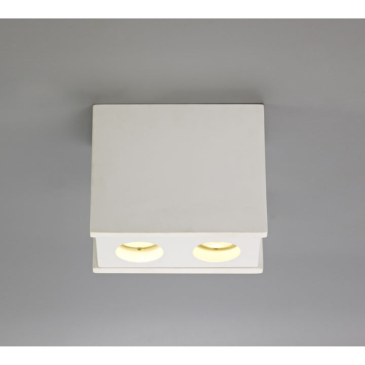 Nelson Lighting NLK01119 Inigo 2 Light Ceiling White Paintable Gypsum With Matt White Cover