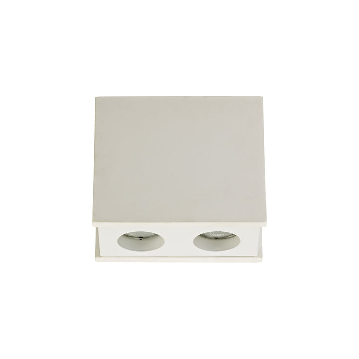 Nelson Lighting NLK01119 Inigo 2 Light Ceiling White Paintable Gypsum With Matt White Cover