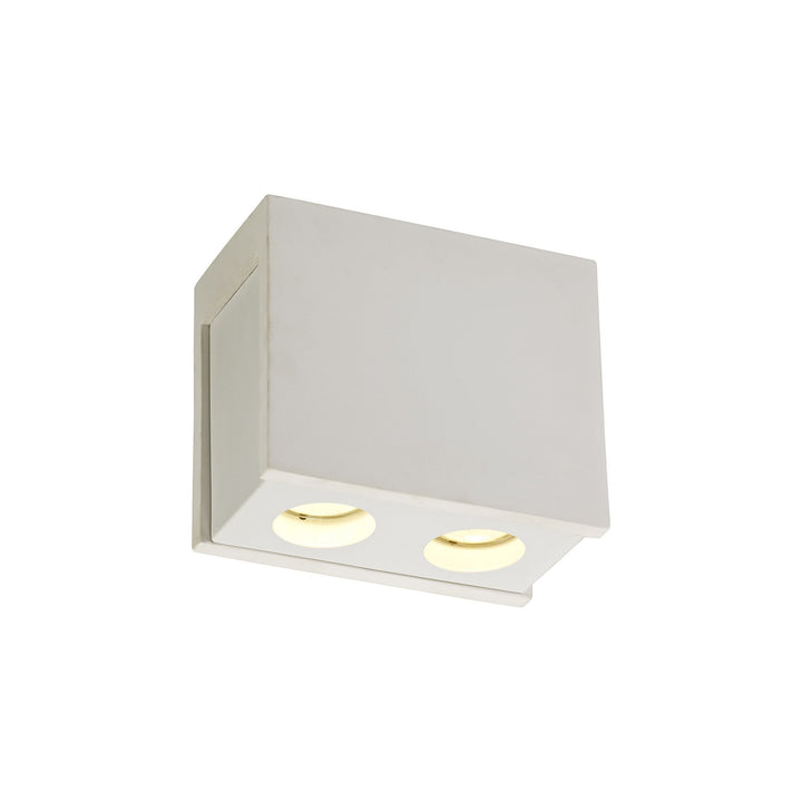 Nelson Lighting NLK01119 Inigo 2 Light Ceiling White Paintable Gypsum With Matt White Cover
