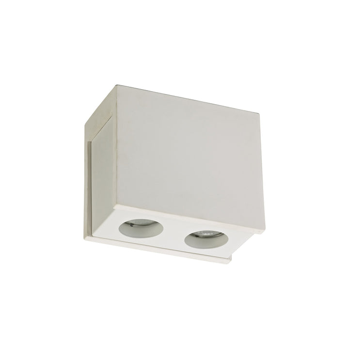 Nelson Lighting NLK01119 Inigo 2 Light Ceiling White Paintable Gypsum With Matt White Cover