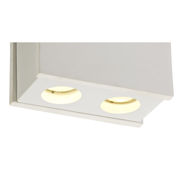 Nelson Lighting NLK01119 Inigo 2 Light Ceiling White Paintable Gypsum With Matt White Cover