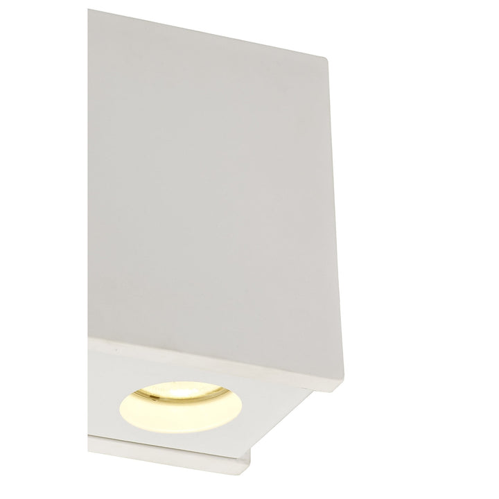 Nelson Lighting NLK01119 Inigo 2 Light Ceiling White Paintable Gypsum With Matt White Cover