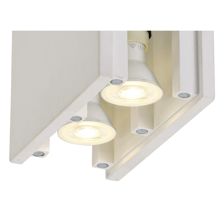 Nelson Lighting NLK01119 Inigo 2 Light Ceiling White Paintable Gypsum With Matt White Cover