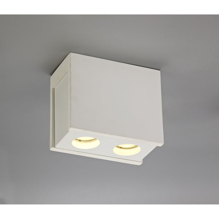 Nelson Lighting NLK01119 Inigo 2 Light Ceiling White Paintable Gypsum With Matt White Cover