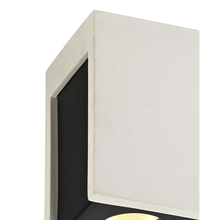 Nelson Lighting NLK01129 Inigo 2 Light Ceiling White Paintable Gypsum With Matt Black Cover