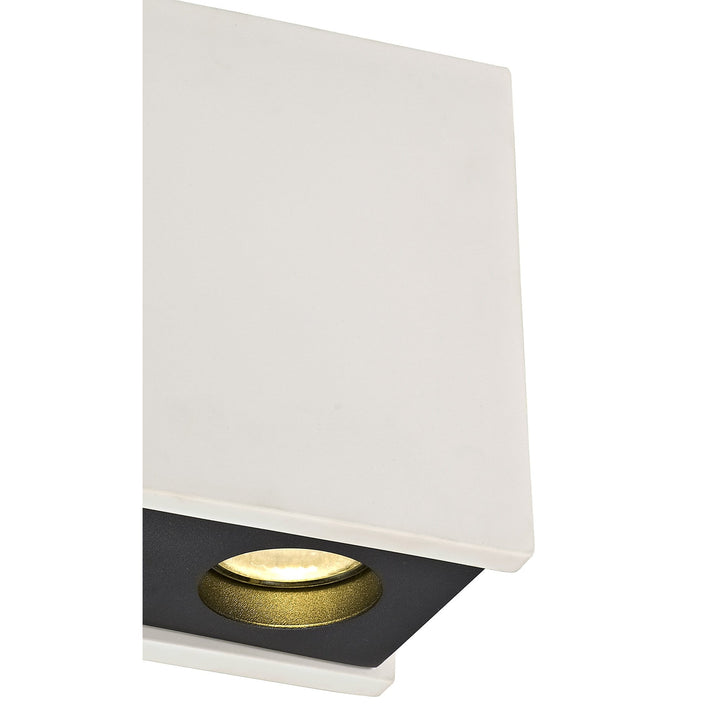 Nelson Lighting NLK01129 Inigo 2 Light Ceiling White Paintable Gypsum With Matt Black Cover