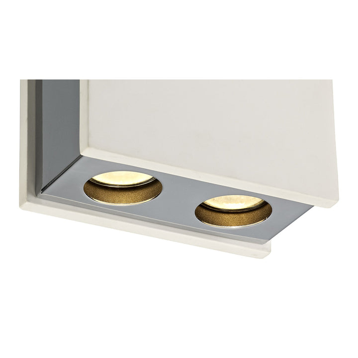 Nelson Lighting NLK01139 Inigo 2 Light Ceiling White Paintable Gypsum With Polished Chrome Cover