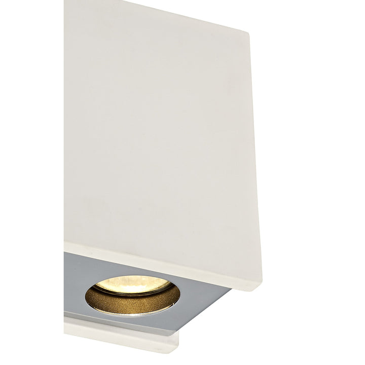 Nelson Lighting NLK01139 Inigo 2 Light Ceiling White Paintable Gypsum With Polished Chrome Cover