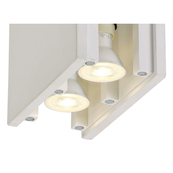 Nelson Lighting NLK01139 Inigo 2 Light Ceiling White Paintable Gypsum With Polished Chrome Cover